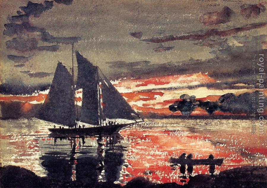 Winslow Homer : Sunset Fires